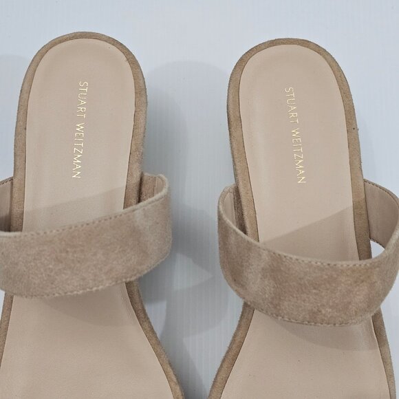 NEW Stuart Weitzman Boardwalk 65 Wedge Sandal Platform Sandalwood Tan Suede 11 - Picture 7 of 13